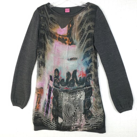 Save the Queen Italy Tunic Sweater Dress Longline Wool Silk Art-to-wear size M - Picture 1 of 14